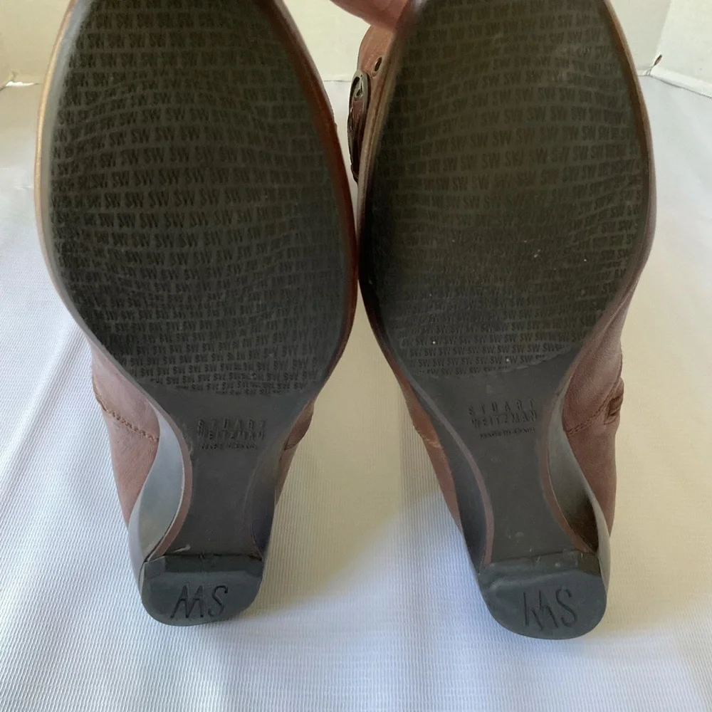 Vintage Stuart Weitzman Leather Riding Buckle Boots
